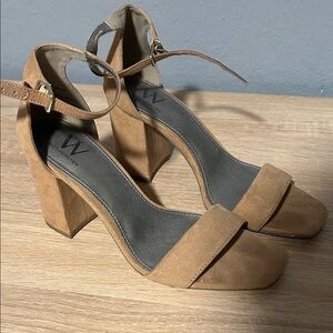 Women's Tan Block Heel Sandals